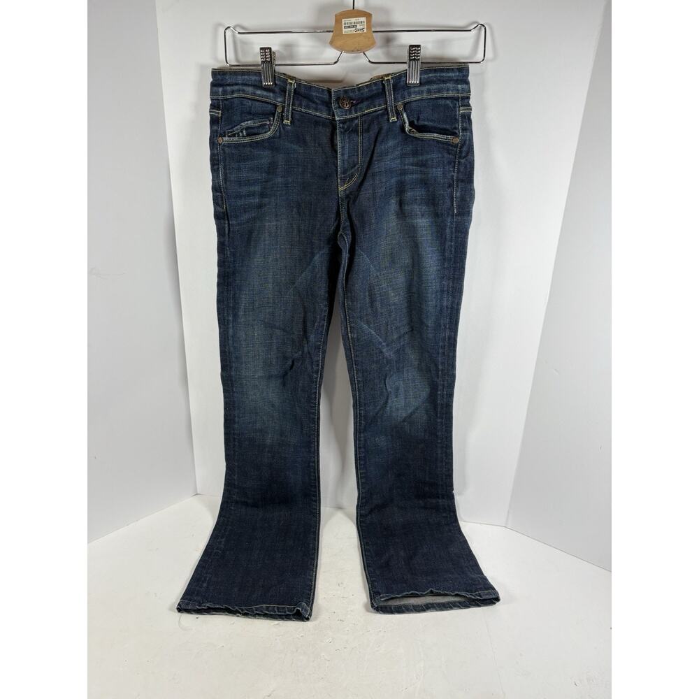 Rich & Skinny Womens Bootcut Jeans Size 26 Dark Wash Leopard Lined Low Rise